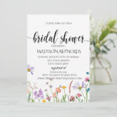Invitation élégante de douche de mariée aux fleurs (Debout devant)
