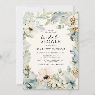 Invitation élégante de douche de mariée bleu pouss