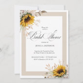 Invitation élégante de douche de mariée florale d' (Devant)