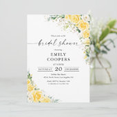 Invitation élégante de douche de mariée jaune (Debout devant)