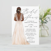 Invitation Élégante de douche nuptiale Gown (Debout devant)