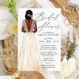 Invitation Élégante de douche nuptiale Gown