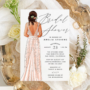 Invitation Élégante de douche nuptiale Gown