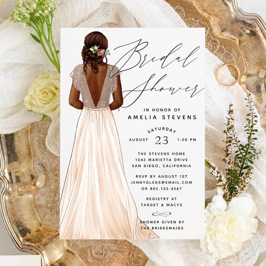 Invitation Élégante de douche nuptiale Gown