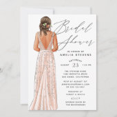 Invitation Élégante de douche nuptiale Gown (Devant)
