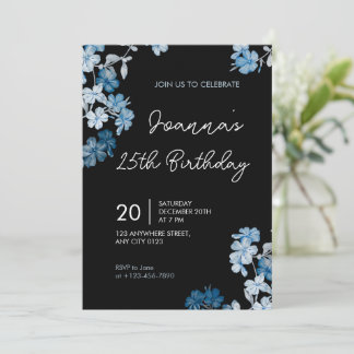 Invitation élégante de fête d'anniversaire à motif