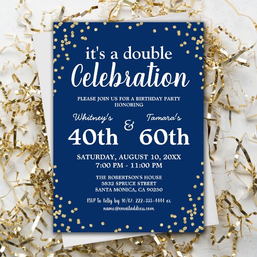 Invitation élégante de fête d'anniversaire conjoin