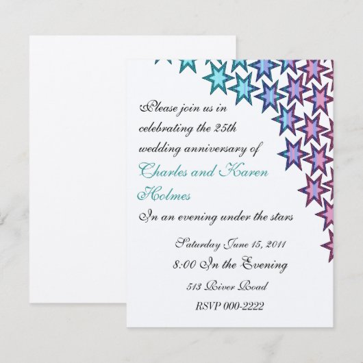 Invitation élégante de fête d'anniversaire de mari (Devant / Derrière)