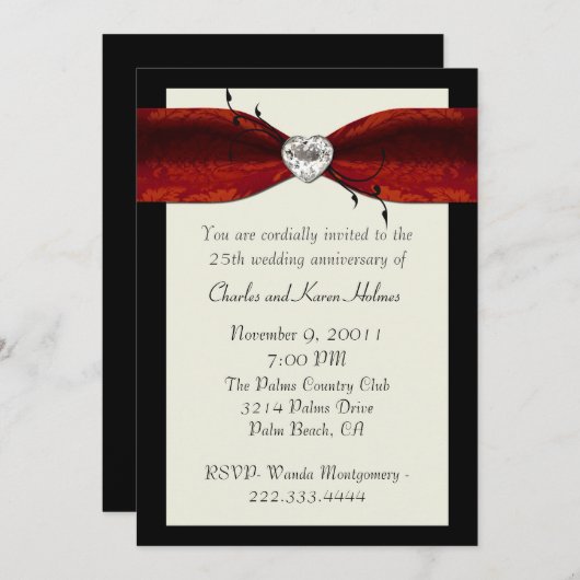 Invitation élégante de fête d'anniversaire formell (Devant / Derrière)