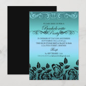 Invitation élégante de fête de bachelorette Rose B (Devant / Derrière)