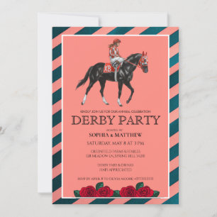 Invitation élégante de fête de Derby avec de l'art