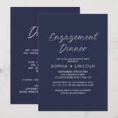 Invitation élégante de fête de fiançailles / dîner (Devant / Derrière)