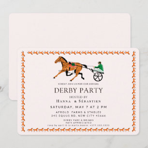 Invitation élégante de fête de jardin équestre