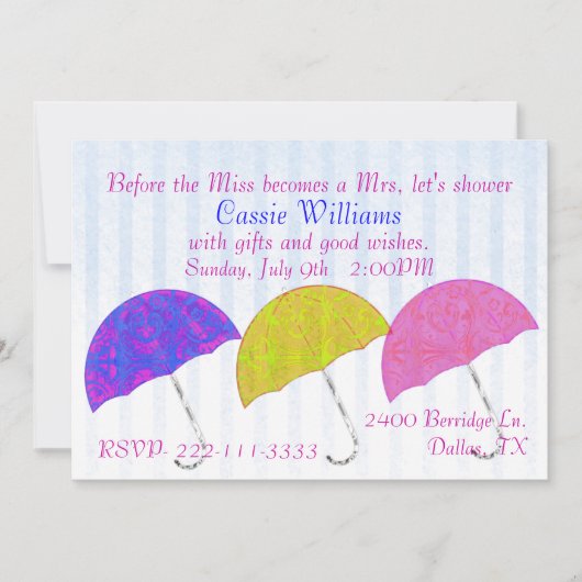 Invitation élégante de Fête de la mariée de (Devant)