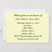 Invitation élégante de Fête de la mariée de photo (Dos)