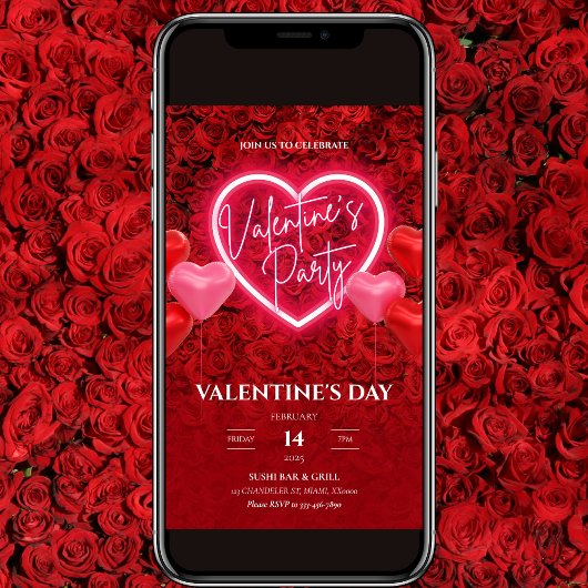 Invitation élégante de fête de la Saint-Valentin a