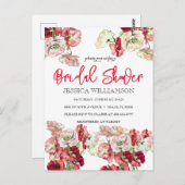 Invitation élégante de Fête de Mariée à Fleur de C (Devant / Derrière)