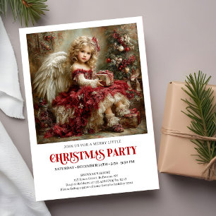 Invitation élégante de fête de Noël à l'ange victo