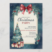 Invitation élégante de fête de Noël à l'aquarelle (Devant)