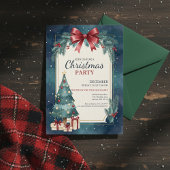 Invitation élégante de fête de Noël à l'aquarelle