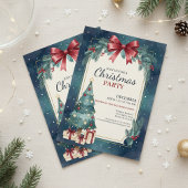 Invitation élégante de fête de Noël à l'aquarelle