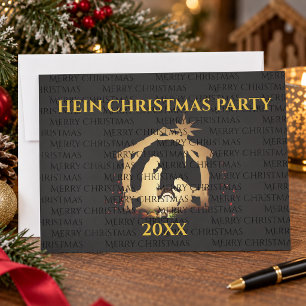 Invitation élégante de fête de Noël de la Nativité