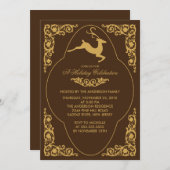 Invitation élégante de fête de Noël de renne de (Devant / Derrière)