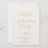Invitation élégante de fête de Noël en écriture do (Devant)