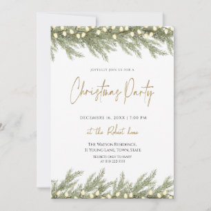 Invitation élégante de fête de Noël en vert