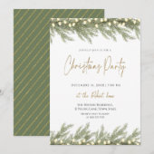 Invitation élégante de fête de Noël en vert (Devant / Derrière)