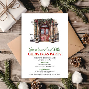 Invitation élégante de fête de Noël scène d'hiver
