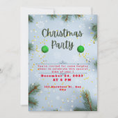 Invitation élégante de fête de Noël verte et bleue (Devant)