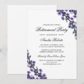 Invitation élégante de fête de retraite Lavande (Devant / Derrière)