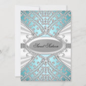 Invitation élégante de fête de Sweet 16 Diamant Bl (Devant)