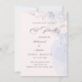 Invitation élégante de fête d'Eid aux fleurs paste (Dos)
