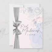 Invitation élégante de fête d'Eid aux fleurs paste (Devant)