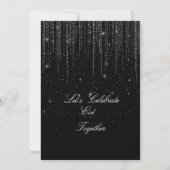 Invitation élégante de fête d'Eid noire moderne (Dos)