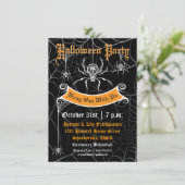 Invitation élégante de fête d'Halloween d'araignée (Debout devant)