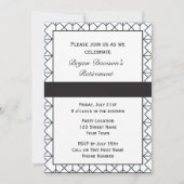 Invitation élégante de fête en noir et blanc (Devant)