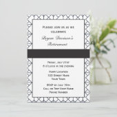 Invitation élégante de fête en noir et blanc (Debout devant)