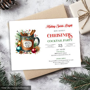 Invitation élégante de fête numérique de cocktails