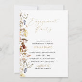 Invitation élégante de fiançailles à fleurs de fle (Devant)
