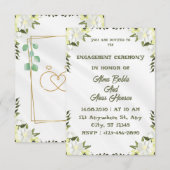 Invitation élégante de fiançailles florales (Devant / Derrière)