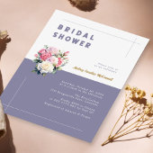 Invitation Élégante de Fleurs pour Baby Shower de 