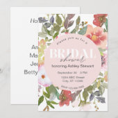 Invitation élégante de fleurs pour la douche de la (Devant / Derrière)