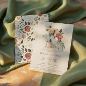 Invitation élégante de Fleurs pour Mariage et Chev