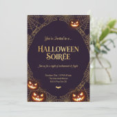 Invitation élégante de Halloween à toile d'araigné (Debout devant)