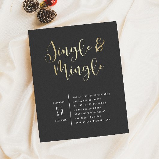 Invitation Élégante de Jingle & Mingle Party