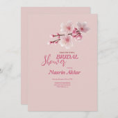 Invitation Élégante de la douche nuptiale en fleur (Devant / Derrière)