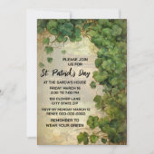 Invitation élégante de la Saint-Patrick au trèfle (Devant)